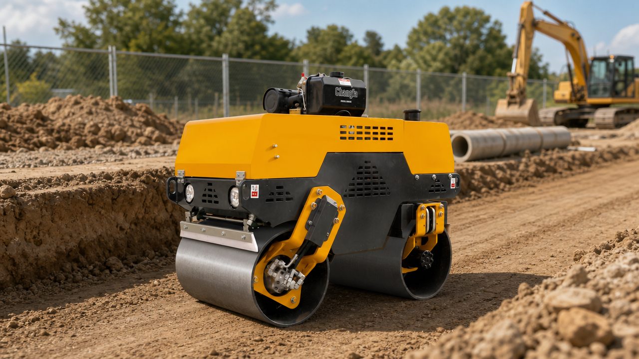 LUXIN LX800JS 0.8-Ton Remote Control Double Drum Vibratory Roller - Image 2