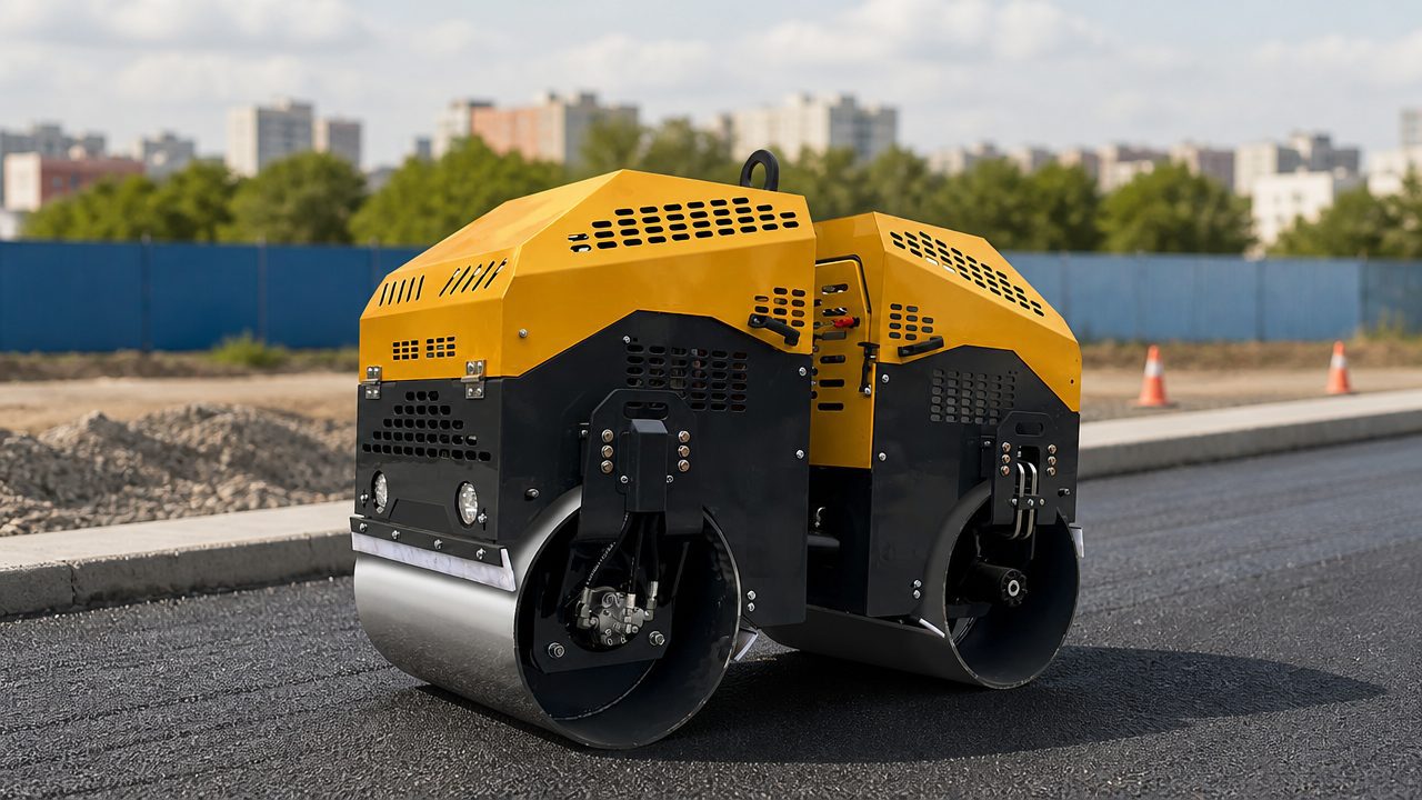 LUXIN LX001JS 1-Ton Remote Control Double Drum Vibratory Roller - Image 2